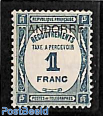 1fr postage due, Stamp out of set