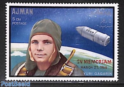 Y. Gagarin, overprint 1v