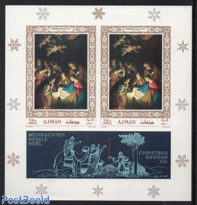 Christmas, van Honthorst painting s/s imperforated