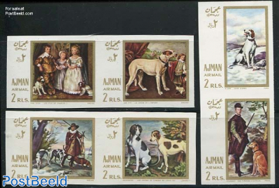 Paintings with dogs 6v imperforated