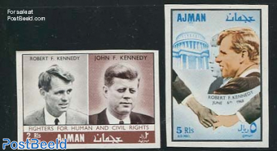 John & Robert Kennedy 2v imperforated