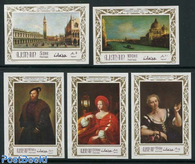 Italian paintings 5v, imperforated