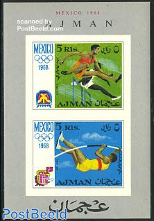 Olympic games s/s, imperforated (without embossed perforation)