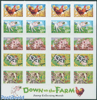 Down on the farm 20 stamps booklet