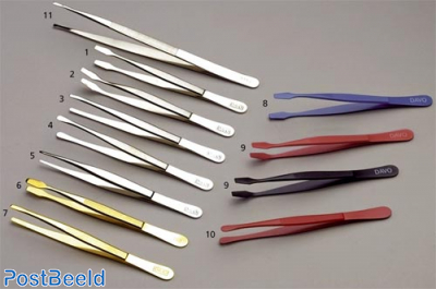 Colored tweezers model large round (type K58) (10), one piece