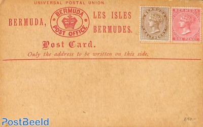 Postcard with 1/d and 1d stamp