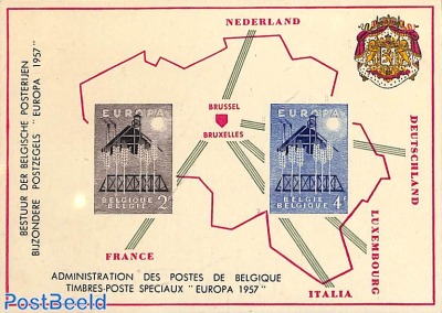 Special sheet Europa 1957 (not valid for postage)