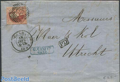 folding letter from Gent to Utrecht 