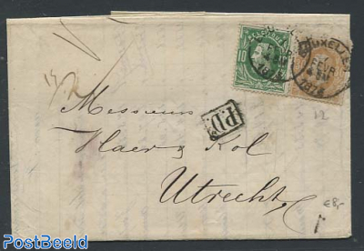 Folding letter from Brussels to Utrecht, see Utrecht mark on the back