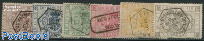 Railway stamp set used with Railway cancellations
