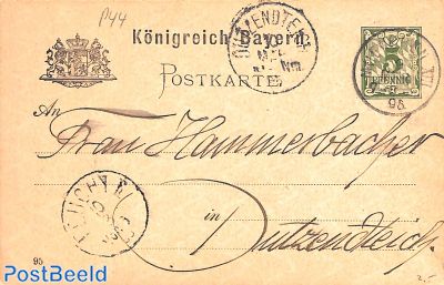 Postcard 5pf, with year 95