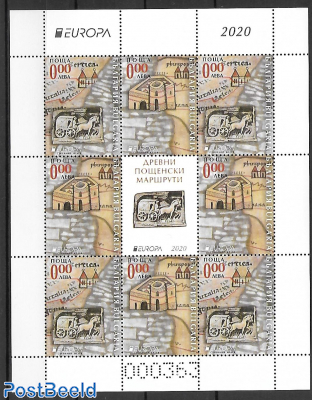 Europa, old postal roads m/s, without value, not valid for postage.