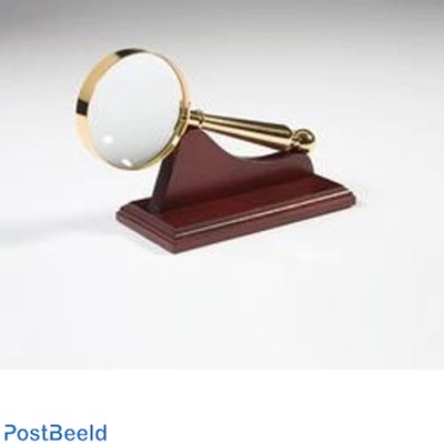 Gold-Plated Magnifier with Wooden Support