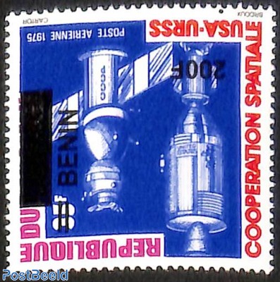 space cooperation USA URSS, overprint
