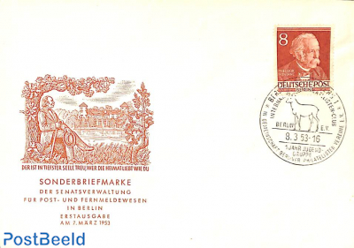 Theodor Fontane 1v, FDC