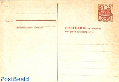 Reply paid postcard  20/20pf