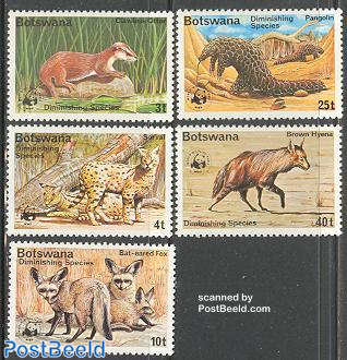 WWF, endangered animals 5v
