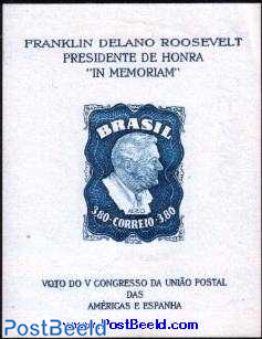 Roosevelt s/s with WM (under stamp)