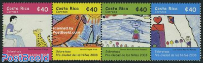 Christmas, childrens paintings 4v [:::]