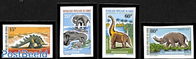 Prehistoric animals 4v, imperforated