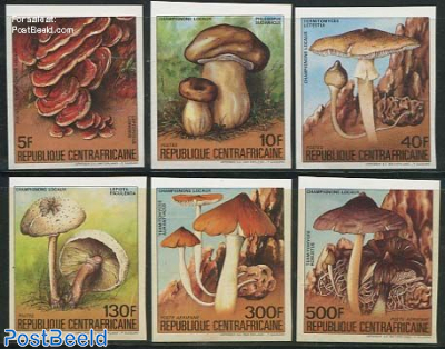Mushrooms 6v, Imperforated