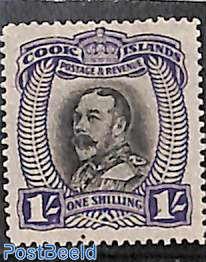 1sh, WM NZ-star, Stamp out of set