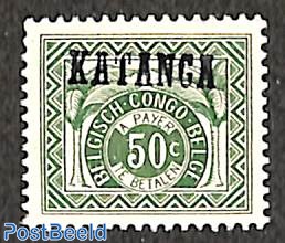 KATANGA, 50c postage due, Stamp out of set