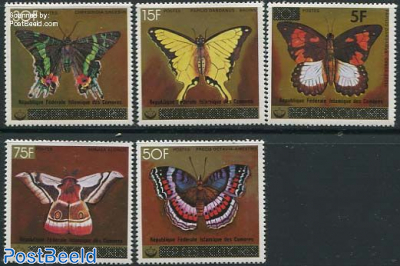 Butterflies, overprints 5v