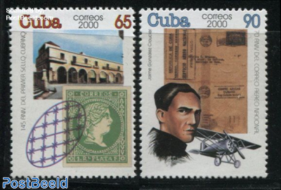 1st stamp, airmail 2v