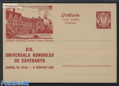 Illustrated Postcard, Esperanto, 20pf, Technische Hochschule