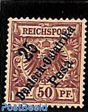 Ostafrika, 25P on 50pf, Stamp out of set