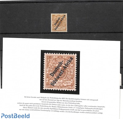Suedwestafrika, 3pf brite ocre, almost MNH, with attest