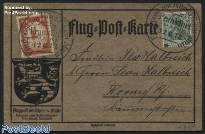 Flugpostkarte, sent by Postluftschiff Schwaben