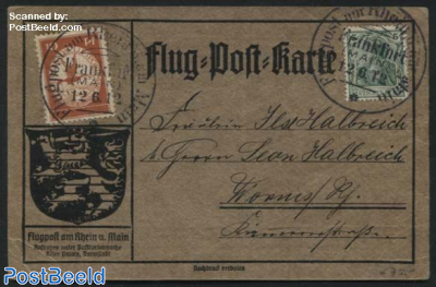 Flugpostkarte, sent by Postluftschiff Schwaben