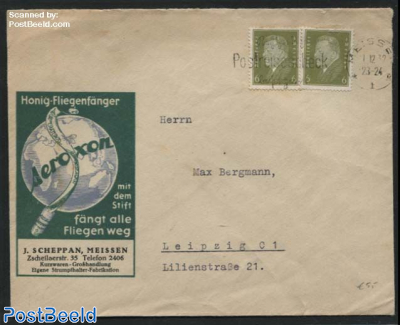 Letter from Meissen to Leipzig with advertising Aeroxon