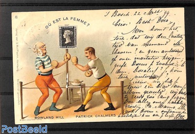 Comic postcard with Penny Black pictured