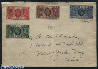 Silver jubilee, Set on cover with First day cancellation 07 May 1935
