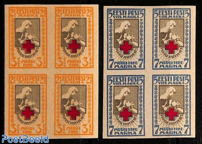 Red Cross 2v imperforated, Blocks of 4 [+] 