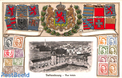Bettembourg, coat of arms, stamps