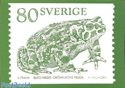 Swedish stamp with toad