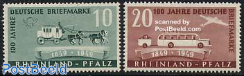 Rheinland-Pfalz, Stamp centenary 2v