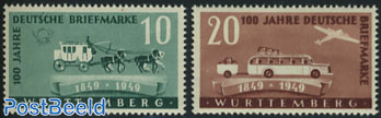 Wurttemberg, Stamp centenary 2v