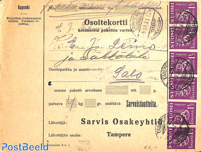 Parcel card
