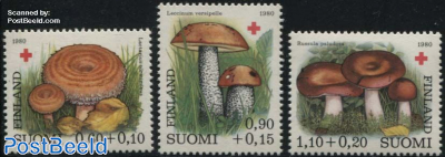 Red Cross, mushrooms 3v
