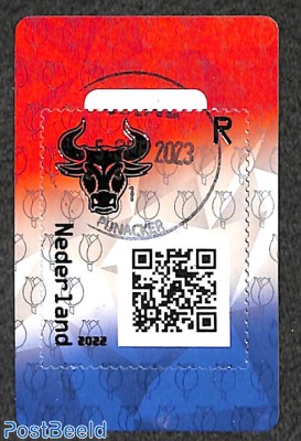 Dutch Crypto stamp, used for postage