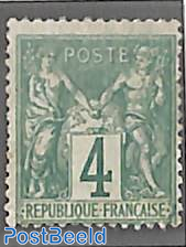4c green, Stamp out of set