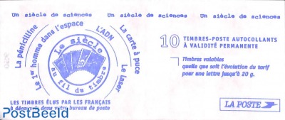 Un siècle de Sciences, Booklet 10x timbre rouge s-a