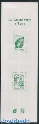 3 Years Green letter booklet (booklet contains 14 stamps)