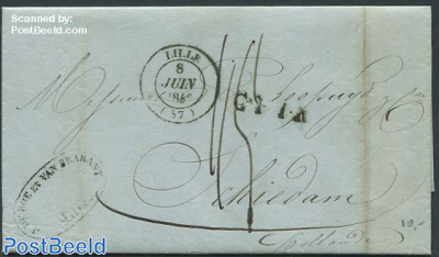 Folding letter from Lille to Schiedam