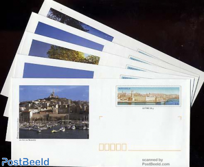 Envelopes, Marseille, set of 5 diff. envelopes